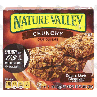 Nature Valley  oats 'n dark chocolate crunchy granola bars, 16 g8.94oz