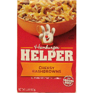 Betty Crocker Hamburger Helper cheesy hashbrowns, you add hamburg5.5oz