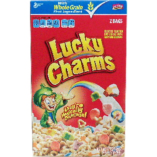 General Mills Lucky Charms frosted toasted oat cereal with marshma46oz