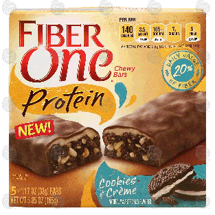 Fiber One Protein cookies & creme chewy bars 5ct