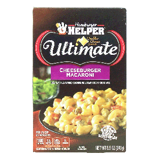 Hamburger Helper Ultimate cheeseburger macaroni, you add ground b8.5oz