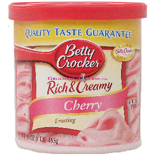 Betty Crocker Rich & Creamy cherry frosting with real butter added16oz