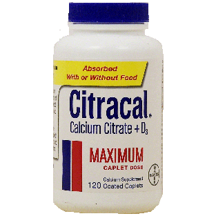 Citracal  maximum calcium supplement, coated caplets  120ct