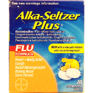 Alka Seltzer Plus severe cold & flu formula, citrus flavor efferve 20ct