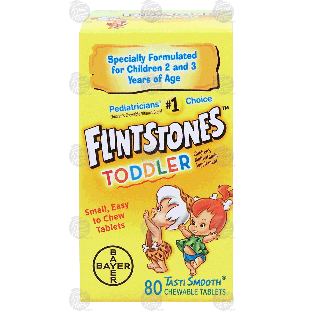 Flintstones Toddler multivitamin supplement, tasti smooth, chewabl 80ct