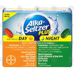 Alka Seltzer Plus day & night, multi-symptom cold & flu formula, 1 20ct