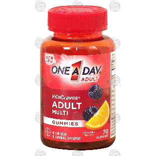 One A Day Adult vitacraves; adult multivitamin, gummies  70ct