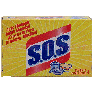 S.O.S.  regular steel wool soap pads 4ct