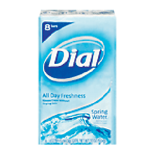 Dial  antibacterial deodorant soap, spring water, 4 oz bars  8ct