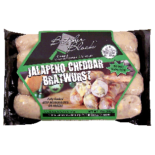 Butcher Block  jalapeno cheddar bratwurst, 4 ct 12oz