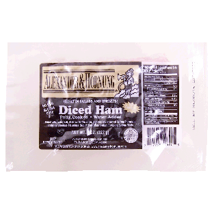 Alexander & Hornung  diced ham, fully cooked, water added, no msg, 8oz