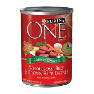 Purina One Dog Food Wholesome Beef & Brown Rice Entree 13 Oz 13oz