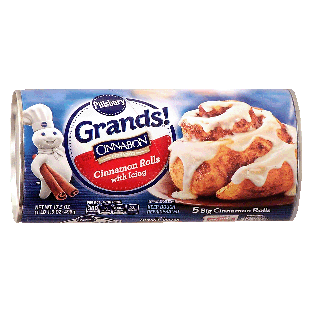 Pillsbury Grands! 5 big cinnamon rolls with icing with cinnabon 17.5oz