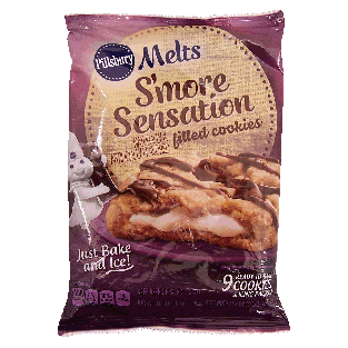 Pillsbury Melts s'more sensation filled cookies, 9 ready to bake11.5oz