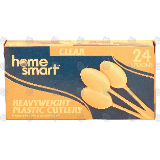 Home Smart  heavyweight plastic cutlery, 24 clear spoons  24pk