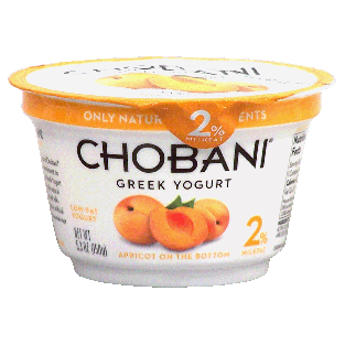 Chobani Greek Yogurt low-fat greek yogurt, apricot on the bottom 5.3oz