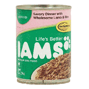 Iams  ground, savory dinner with wholesome lamb & rice 13.2oz