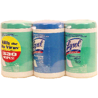 Lysol  disinfecting wet wipes, 220-citrus scent, 110-spring waterfa3pk