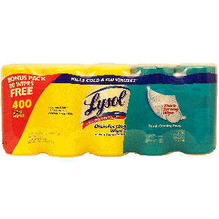 Lysol  disinfecting wipes, 3 lemon & lime blossom scent and 2 ocean5pk