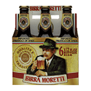 Birra Moretti  imported from Italy Beer, 6 12-ounce glass bottles 6pk