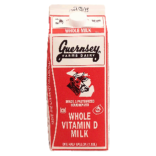 Guernsey Farms Dairy  vitamin d milk, grade a pasteurized homoge0.5gal