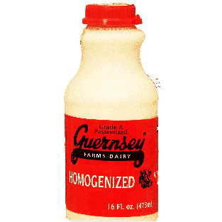 Guernsey Farms Dairy  whole milk, homogenized, grade a, pasteur16fl oz