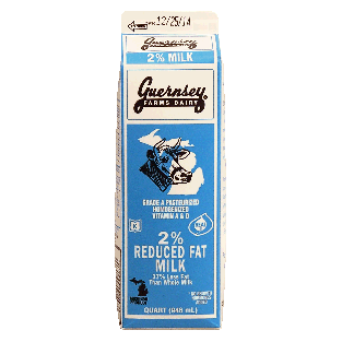 Guernsey Farms Dairy  2% reduced fat milk 1qt