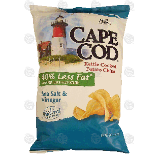Cape Cod  kettle cooked potato chips, 40% less fat, sea salt & vine8oz