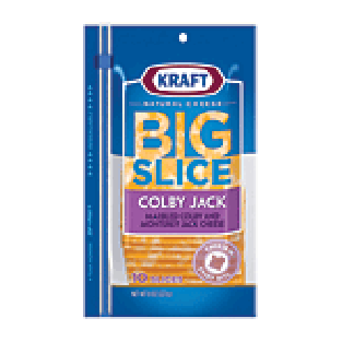 Kraft Big Slice colby jack cheese slices, 10-count  8oz