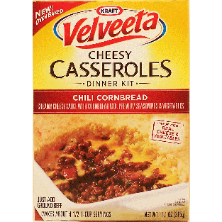 Velveeta Cheesy Casseroles chili cornbread dinner kit, just add 11.1oz