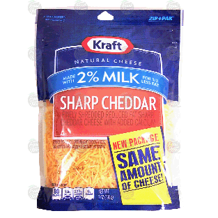Kraft Natural Cheese sharp cheddar finely shredded cheese, made wi7-oz