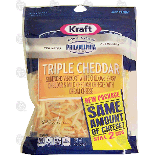 Kraft Philadelphia triple cheddar shredded cheese blend with cream8-oz