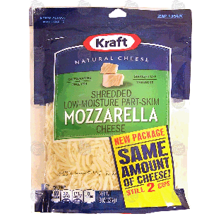 Kraft Natural Cheese mozzarella shredded cheese, low-moisture part8-oz