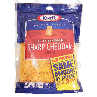 Kraft Natural Cheese finely shredded sharp cheddar cheese 8-oz