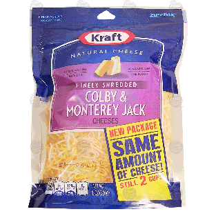 Kraft Natural Cheese colby & monterey jack finely shredded cheese 8-oz