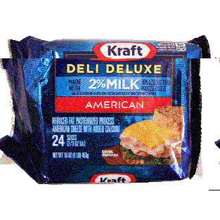 Kraft Deli Deluxe American 2% Milk Slices 24 Ct 16oz