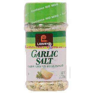 Lawry's  garlic salt coarse ground with parsley 3oz