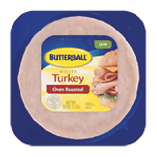 Butterball  oven roasted white turkey sliced 16oz