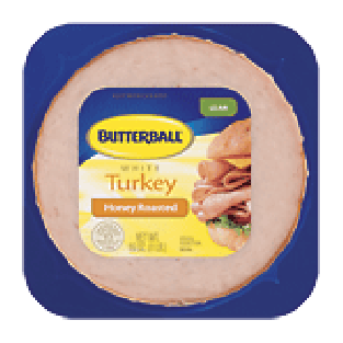 Butterball  honey roasted white turkey slices 16oz