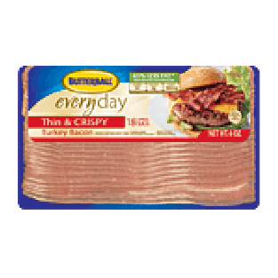 Butterball every day turkey bacon, thin & crispy, 18-slices 6oz