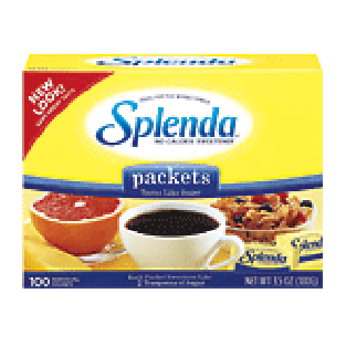 Splenda  no calorie sweetener, 100 individual packets, made from 3.5oz