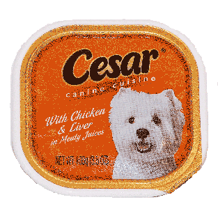 Cesar   dog food with chicken & liver in meaty juices 3.5oz