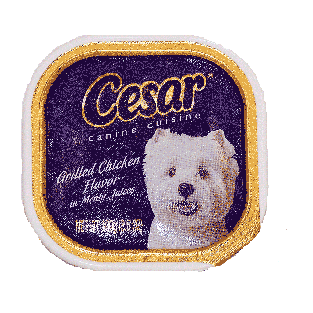Cesar  grilled chicken flavor in meaty juices 3.5oz