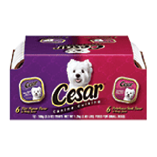Cesar  12 3.5 oz trays of dog food, 6 filet mignon flavor, 6 porte12ct