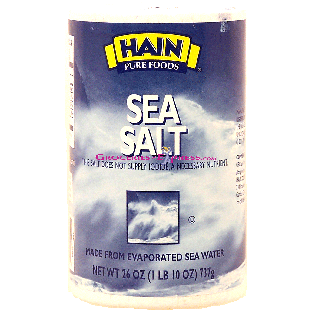 Hain  sea salt, made from evaporated sea water 26oz