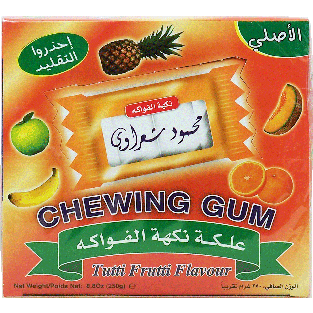 Mahmoud Sharawi  tutti frutti flavour chewing gum, packets 8.8oz