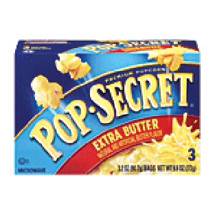 Pop-secret  extra butter microwave popcorn, 3 3.5-oz bags 9.6oz
