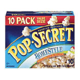 Pop-secret  homestyle popcorn made with a sprinkle of salt and a t32oz