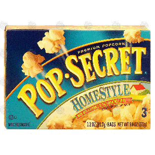 Pop-secret Homestyle microwave popcorn, 3 3.5-oz made with a spri9.6oz