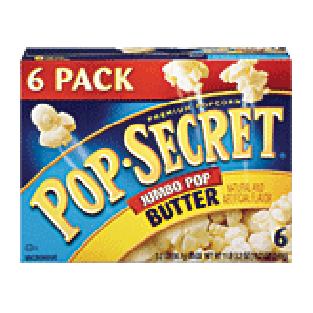 Pop-secret  jumbo pop butter premium popcorn, 6 3.2 oz bags 3.2oz
